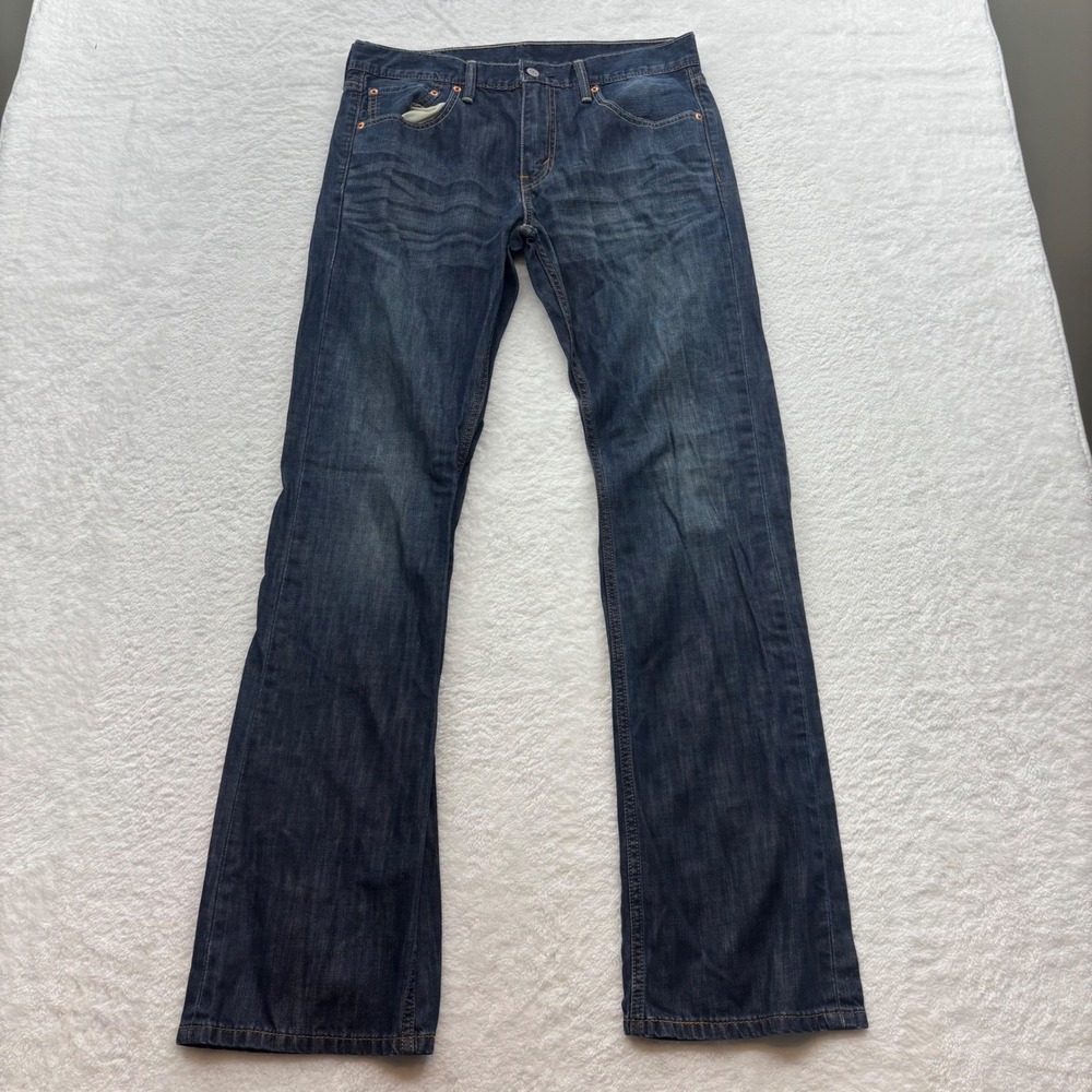 Levis 527 Slim Bootcut Jeans Mens 33x34 Dark Wash Blue Denim Pant 06990-110